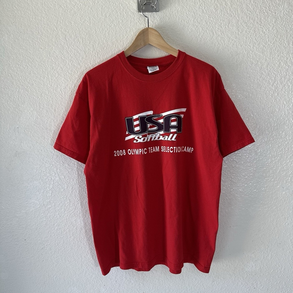 Fruit of the Loom 2008 USA Softball Olympic Team Selection Camp Red Tshirt XL